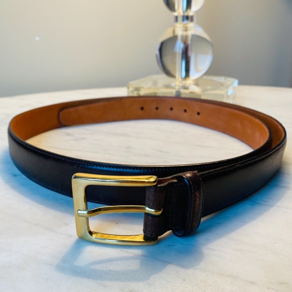 Trafalgar Mens Cortina 1101TF71 Genuine Hand Polished Leather Belt Honey Maple S